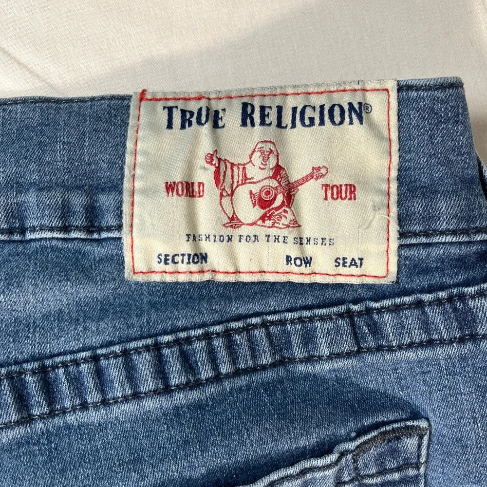 True Religion Ricky Relaxed Straight Mens 34 Blue Excellent Denim Jeans